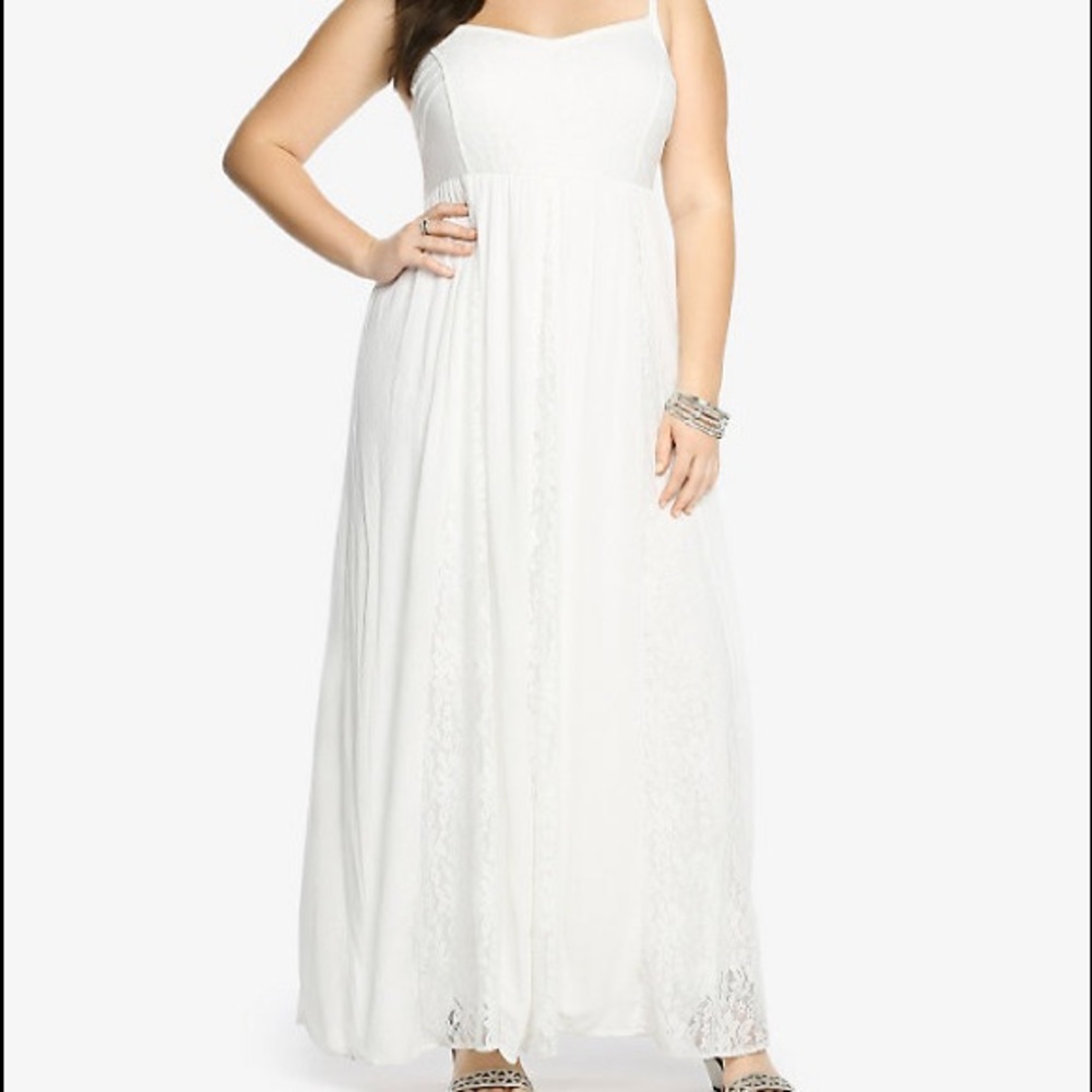 Torrid White Lace Maxi Dress